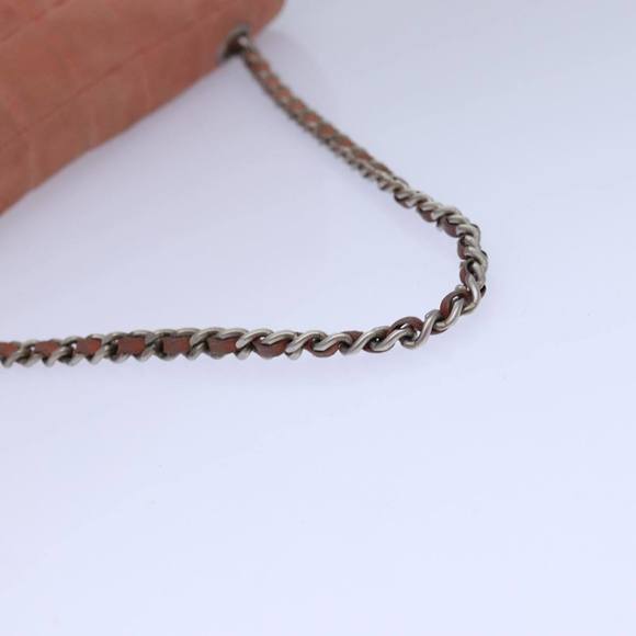 CHANEL Choco Bar Chain Hand Bag Suede Orange CC Auth bs16570 - Picture 7 of 16